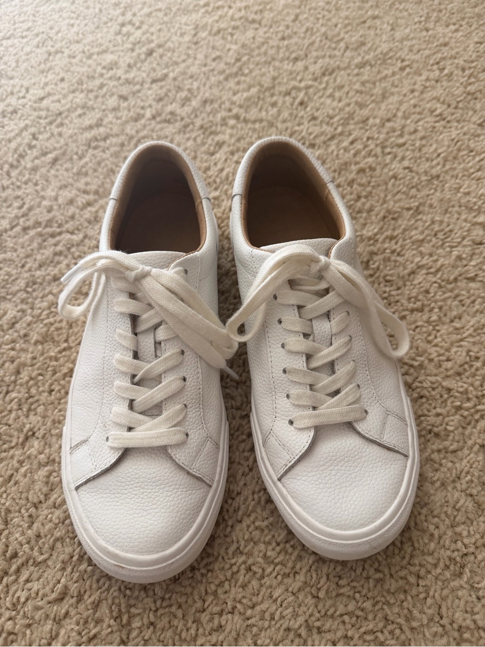 White Leather Low-Top Sneakers